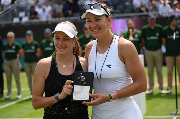 29 06 2024 Bad Homburg vor der Höhe WTA Lawn Tennis Tournament from 22 6 to 29 6 2024 Bad Homburg Open 2024 DOUBLE FINAL between Nicole Melichar Martinez USA Ellen Perez AUS and Veronika KUDERMETOVA Russia Hao Ching Chan TWA Picture shows the winners Melichar Martinez and Perez