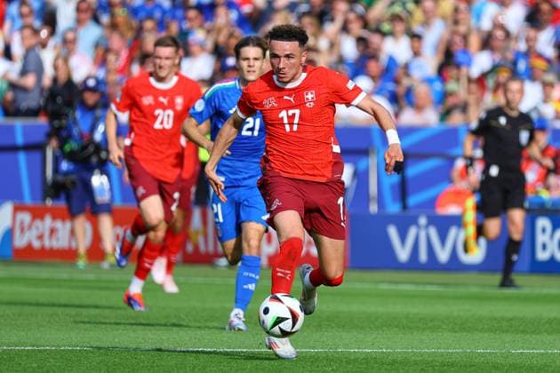 2024.06.29 Berlin Pilka nozna Reprezentacja Mistrzostwa Europy EURO 2024 Niemcy Szwajcaria - Wlochy N z Ruben Vargas Foto Pawel Andrachiewicz PressFocus 2024.06.29 Berlin Football European Championships 2024 EURO 2024 Germany Switzerland - Italy Ruben Vargas Credit: Pawel Andrachiewicz PressFocus NEWSPIX.PL --- Newspix.pl POLAND OUT!  20240629_xPF_PA032