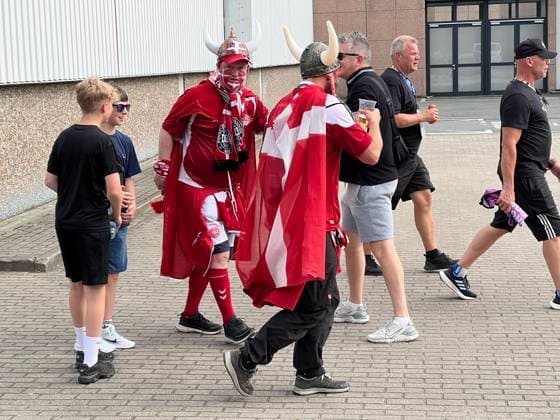 Danish fans dressed as Vikings cause a stir Dortmund 29 06 2024 Germany vs Denmark, EURO2024 M37, round of 16, EM Arena Dortmund