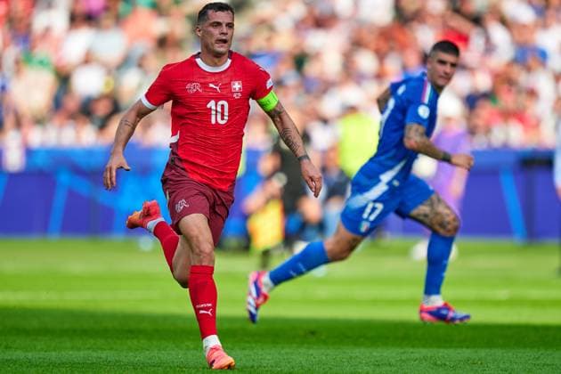 Granit Xhaka Switzerland, 10 , GER, UEFA Euro 2024, mens football, UEFA EURO 2024, Round of 16, Switzerland vs Italy, Switzerland vs Italy, 29 06 2024 GER, UEFA Euro 2024, mens football, UEFA EURO 2024, Round of 16, Switzerland vs Italy, Switzerland vs Italy, 29 06 2024 Berlin Copyright: xEibner-Pressefotox xClaudiusxRauchx EP_CRH