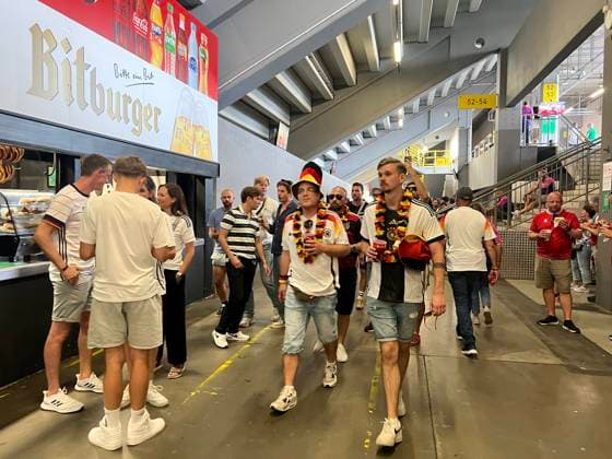 Fans at the catering stands Dortmund 29 06 2024 Germany vs Denmark, EURO2024 M37, round of 16, European Championship Arena Dortmund