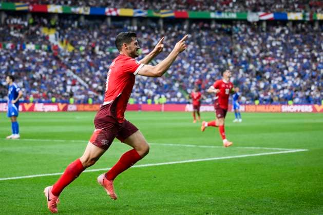 Switzerland v Italy - UEFA EURO, EM, Europameisterschaft,Fussball 2024 Remo Freuler of Switzerland celebrates after scoring a goal during the UEFA EURO 2024 round of 16 football match between Switzerland and Italy. Berlin Germany Copyright: xNicolòxCampox