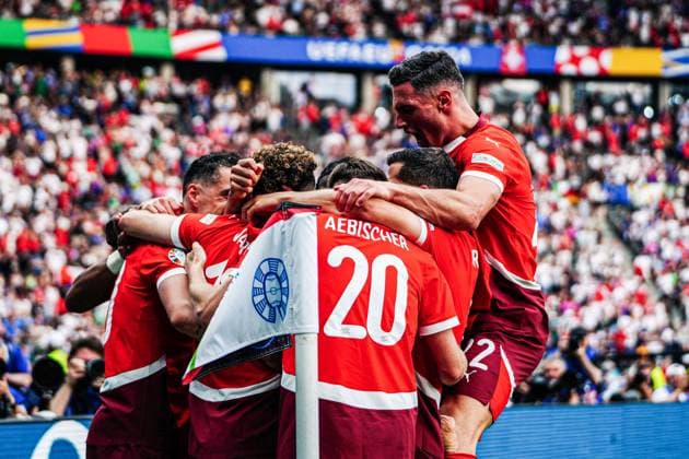 Goal celebration Switzerland after scoring 2 0 Ruben Vargas Switzerland, 17 GER, Switzerland vs Italy, European Football Championship, UEFA Euro 2024, round of 16, 29 06 2024 GER, Switzerland vs Italy, European Football Championship, UEFA Euro 2024, round of 16, 29 06 2024 Berlin Copyright: xEibner-Pressefoto MarcelxvonxFehrnx EP_MFN