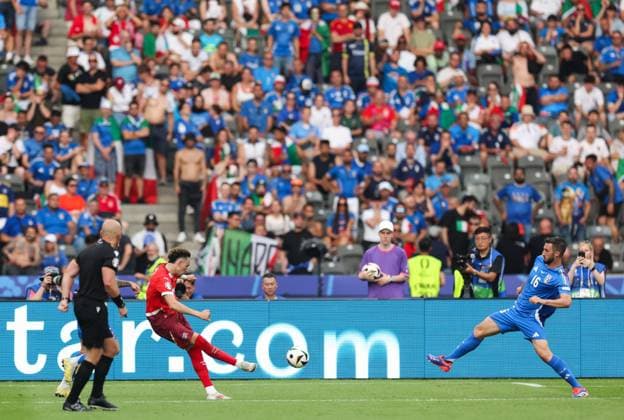 Ruben Vargas of Switzerland scores the second goal 2-0 Switzerland v Italy, UEFA European Championship, EM, Europameisterschaft 2024, Round of 16, Football, Olympiastadion, Berlin, Germany - 29 Jun 2024 EDITORIAL USE ONLY No use with unauthorised audio, video, data, fixture lists, club league logos or live services. Online in-match use limited to 120 images, no video emulation. No use in betting, games or single club league player publications. Copyright: xPaulxCurrie Shutterstockx 14562043bn