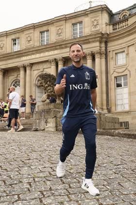 Belgium s head coach Domenico Tedesco leaves after an informal press moment of some players of Belgian national soccer team Red Devils, Saturday 29 June 2024 at their base camp in Freiberg am Neckar, Germany, during the UEFA EURO, EM, Europameisterschaft,Fussball 2024 European Soccer Championships. On Monday the Red Devils will meet France in the Round of 16. BRUNOxFAHY  x95499638x
