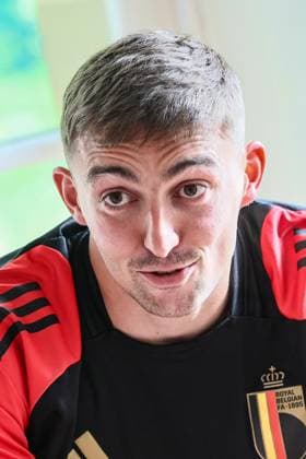 Belgium s Timothy Castagne pictured during an informal press moment of some players of Belgian national soccer team Red Devils, Saturday 29 June 2024 at their base camp in Freiberg am Neckar, Germany, during the UEFA EURO, EM, Europameisterschaft,Fussball 2024 European Soccer Championships. On Monday the Red Devils will meet France in the Round of 16. BRUNOxFAHY  x95500196x