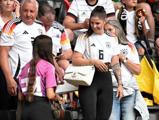 29 06 2024, Football UEFA EURO 2024, round of 16, Germany Denmark, in the BVB Arena Dortmund, wife Lina Kimmich Germany the wife of Joshua Kimmich