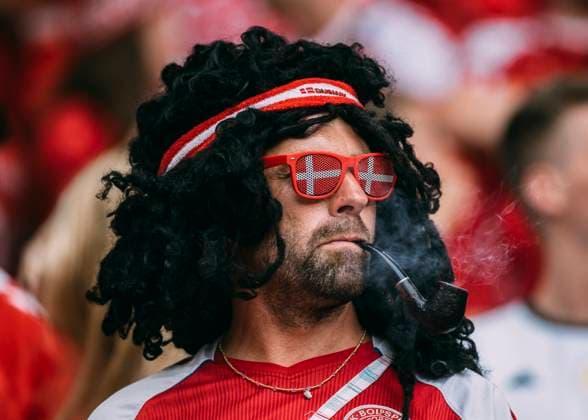 Dortmund, Signal Iduna Park, 29 06 2024 Denmark fans smokes prior the match UEFA European Championship 2024 Germany v Denmark