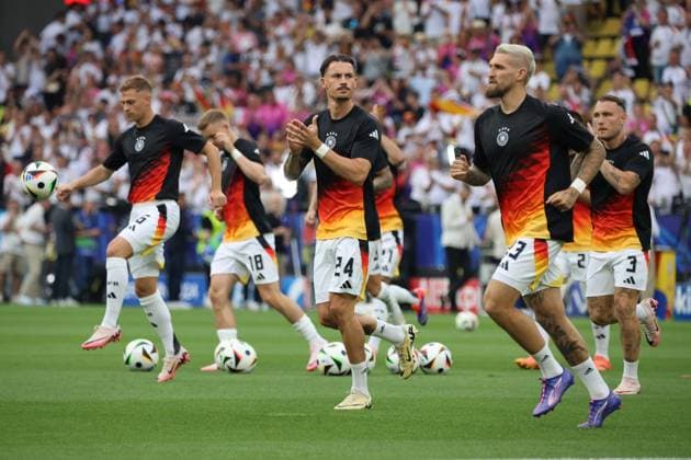 29 06 2024, Football, Men, UEFA European Championship 2024, Round of 16, Germany Denmark, Robin Koch Germany , Robert Andrich Germany , Joshua Kimmich Germany , David Raum Germany Dortmund Signal Iduna Park Nordrhein Westfalen Germany DE Copyright: xSebastianxBachx