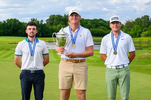 European Amateur Championship Final Round 29 06 24, Farum, Danmark MORRISON, Tommy from the United states wins the tournament after three extra holes KENNEDY, Max from Ireland came in second place SUMMERHAYS, Preston in third place European Amateur Championship Final Round 29 06 24 Farum, Danmark 29 June, 2024 Farum Danmark Copyright: xMichaelxBarrettxBoesenx