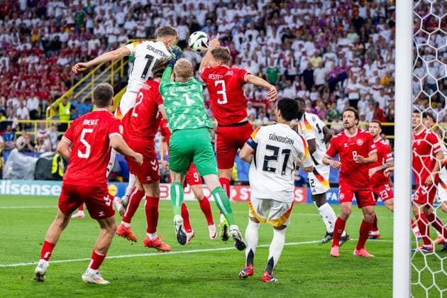 240629 Nico Schlotterbeck of Germany during the UEFA Euro 2024 Football Championship round of 16 match between Germany and Denmark on June 29, 2024 in Dortmund Photo Jesper Zerman BILDBYRAN kod JZ JZ0545 fotboll football soccer fotballs em europamästerskap em uefa euro uefa european football championship euro 2024 tyskland germany danmark denmark bbeng  Copyright: JESPERxZERMAN BB240629JZ017