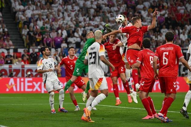 Soccer, men, season 2023 24, Euro EM 2024 round of 16 in Dortmund , Germany Denmark, Nico Schlotterbeck Germany scored the goal for 1 0 but was disallowed , 29 06 2024, Copyright: xMatthiasxKochx