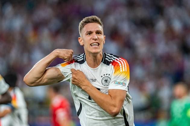 Nico Schlotterbeck Germany 15 celebrates after his offside goal was disallowed by VAR Germany vs Denmark, Men, Football, Round of 16, EURO 2024, 29 06 2024, European Championship Germany vs Denmark, Men, Football, Round of 16, EURO 2024, 29 06 2024, European Championship Dortmund Copyright: xEibner-Pressefoto BahhoxKarax EP_GER