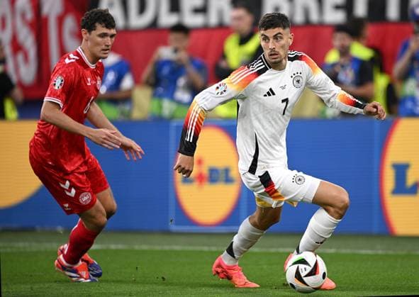 Soccer Euro 2024 Round of 16 29 06 2024 Germany Denmark Andreas Christensen left, Denmark vs Kai Havertz right, Germany