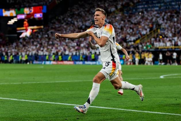 UEFA EURO 2024 Germany Denmark 29 06 2024 Nico Schlotterbeck Germany, 15 celebrates his later disallowed goal UEFA EURO 2024 Germany Denmark BVB Stadion Dortmund, Dortmund on 29 06 2024 Copyright: xBEAUTIFULxSPORTS Wunderlx