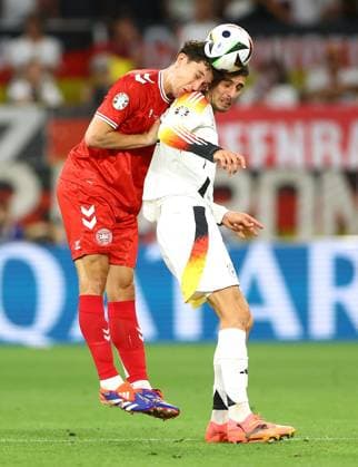 Joakim Maehle of Denmark and Kai Havertz of Germany Germany v Denmark, UEFA European Championship, EM, Europameisterschaft 2024, Round of 16, Football, BVB Stadion, Dortmund, Germany - 29 Jun 2024 EDITORIAL USE ONLY No use with unauthorised audio, video, data, fixture lists, club league logos or live services. Online in-match use limited to 120 images, no video emulation. No use in betting, games or single club league player publications. Copyright: xKieranxMcManus Shutterstockx 14562066ag