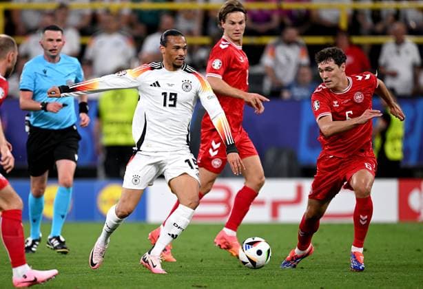 Football Euro 2024 Round of 16 29 06 2024 Germany Denmark Leroy Sane left, Germany vs Andreas Christensen right, Denmark