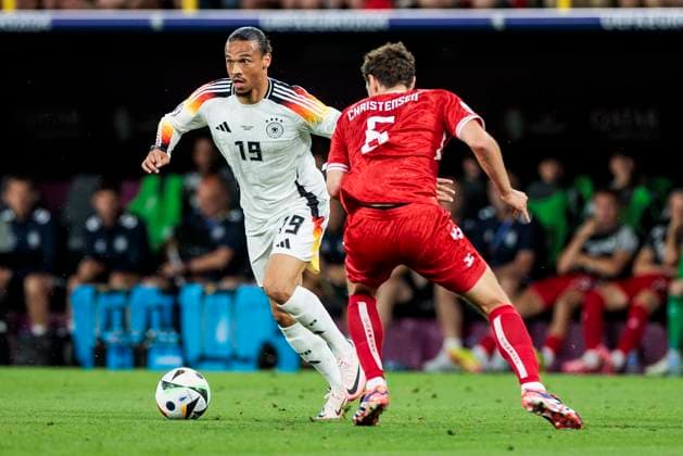 UEFA EURO 2024 Germany Denmark 29 06 2024 Leroy Sane Germany, 19 , Andreas Christensen Denmark, 6 UEFA EURO 2024 Germany Denmark BVB Stadion Dortmund, Dortmund on 29 06 2024 Copyright: xBEAUTIFULxSPORTS Wunderlx