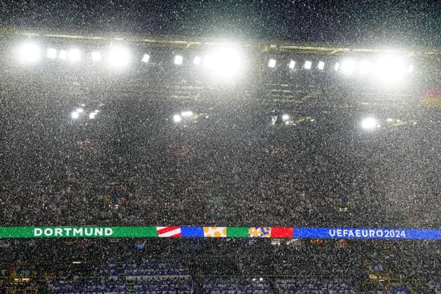 Heavy rain during the Euro 2024 soccer match between Germany and Denmark at the BVB Stadium , Dortmund , Germany - Saturday 29 June 2024. - Soccer .  Copyright: xSpada LaPressex