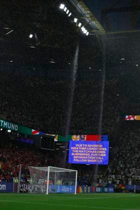 Germany v Denmark: Round of 16 - UEFA EURO, EM, Europameisterschaft,Fussball 2024 Adverse Weather conditions, Rain and Thunder stops play during the UEFA EURO 2024 round of 16 match between Germany and Denmark at Football Stadium Dortmund on June 29, 2024 in Dortmund, Germany. Dortmund Football Stadium Dortmund Germany Germany Copyright: xRichardxSellers Sportsphoto APLx 14043127