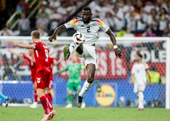 Dortmund, Signal Iduna Park, 29 06 2024 Antonio Ruediger of germany cnotrols the ball during the match UEFA European Championship 2024 Germany v Denmark