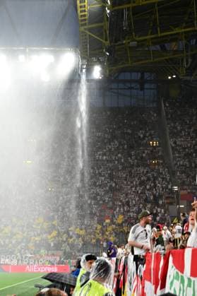 29 06 2024, xjrdrx, European Football Championship 2024 1 8 Final, Germany Denmark emspor, v l interruption of match due to thunder lightning rain UEFA REGULATIONS PROHIBIT ANY USE OF PHOTOGRAPHS as IMAGE SEQUENCES and or QUASI VIDEO Dortmund
