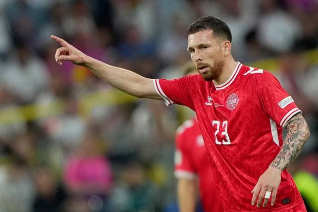 Denmark s Pierre-Emile Hojbjerg during the Euro 2024 soccer match between Germany and Denmark at the BVB Stadium , Dortmund , Germany - Saturday 29 June 2024. - Soccer .  Copyright: xSpada LaPressex