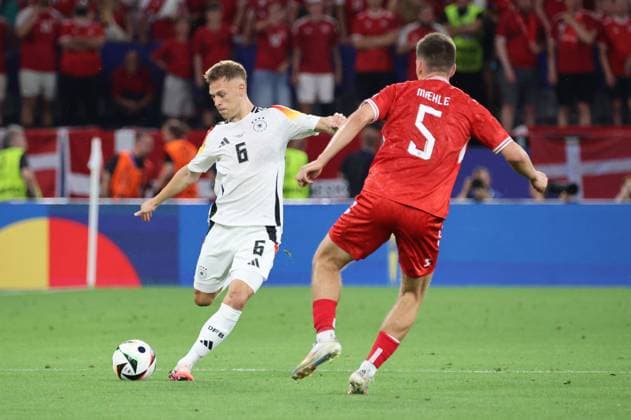 29 06 2024, Football, Men, UEFA European Championship 2024, Round of 16, Germany Denmark, Joshua Kimmich Germany , Joakim Maehle Denmark Dortmund Signal Iduna Park North Rhine-Westphalia Germany EN Copyright: xSebastianxBachx
