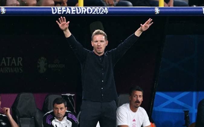 Football, European Championship, EURO 2024, Round of 16, Signal Iduna Park Dortmund Germany Denmark national coach Julian Nagelsmann GER action, single image