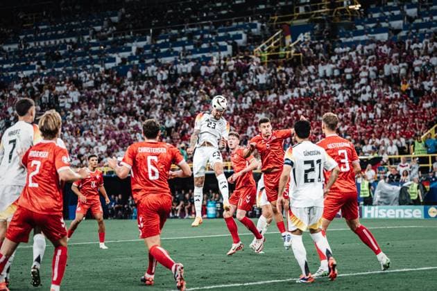 Soccer Men UEFA European Football Championship 2024 Round of 16 Germany vs Denmark 29 06 2024 Robert Andrich 23, Germany at header Dortmund BVB Stadium Dortmund North Rhine-Westphalia Germany