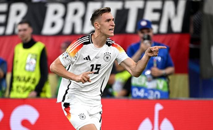 Football Euro 2024 Round of 16 29 06 2024 Germany Denmark Cheers Nico Schlotterbeck Germany