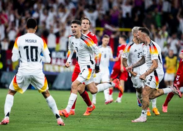 Dortmund, Signal Iduna Park, 29 06 2024 Kai Havertz of germany celebrates scoring the 1 0 goal per penalty during the match UEFA European Championship 2024 Germany v Denmark