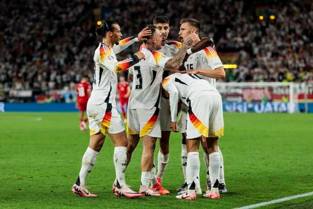 UEFA EURO 2024 Germany Denmark 29 06 2024 Cheers after the goal by Jamal Musiala Germany, 10 UEFA EURO 2024 Germany Denmark BVB Stadion Dortmund, Dortmund on 29 06 2024 Copyright: xBEAUTIFULxSPORTS Wunderlx