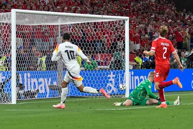 Jamal Musiala 10 Germany scores the goal to make it 2 0 29 06 2024 European Football Championship in Germany Germany vs Denmark, Signal Iduna Park, Dortmund, NRW Germany Copyright: xpepphotox xHorstxMauelshagenx pep00321, pep_20240629_hm