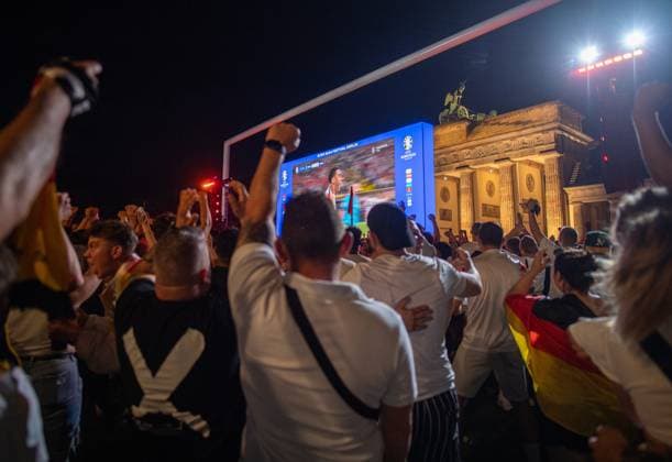EURO 2024, Germany - Denmark, public viewing on the fan mile in Berlin