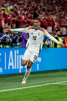 UEFA EURO 2024 Germany Denmark 29 06 2024 Jamal Musiala Germany, 10 cheers after his goal UEFA EURO 2024 Germany Denmark BVB Stadion Dortmund, Dortmund on 29 06 2024 Copyright: xBEAUTIFULxSPORTS Wunderlx