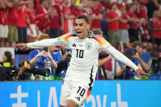 celebrate the goal, goal celebration for 2 0 Jamal Musiala Germany Germany, 10 Dortmund 29 06 2024 Germany vs Denmark, EURO2024 M37, Round of 16, EM Arena Dortmund