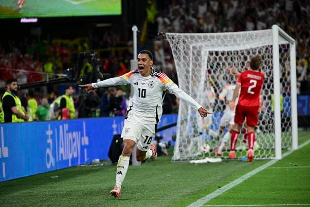 Goal celebration for 2-0 by Jamal Musiala 10 Germany , Germany vs Denmark, Football, UEFA Euro 2024, Round of 16, 29 06 2024 Dortmund Nordrhein Westfalen Germany Copyright: xkolbert-press MarcxNiemeyerx