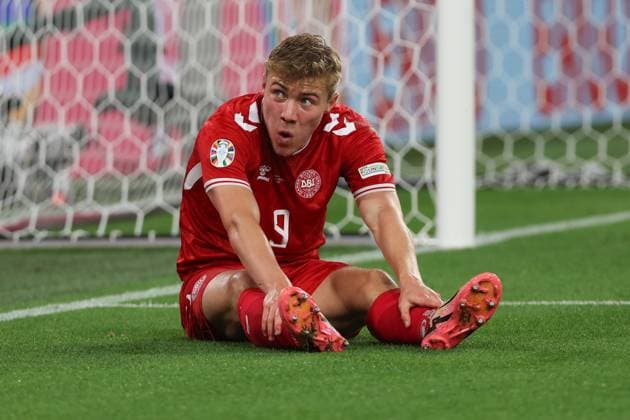 European Championship 2024 Germany Denmark on 29 06 2024 in the BVB Stadium Dortmund in Dortmund Rasmus Winther Hojlund Denmark Denmark 9 dissatisfied, disappointed, disappointed, dejected MH