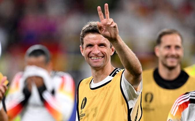 Football Euro 2024 Round of 16 29 06 2024 Germany Denmark Final cheer Germany, Thomas Mueller