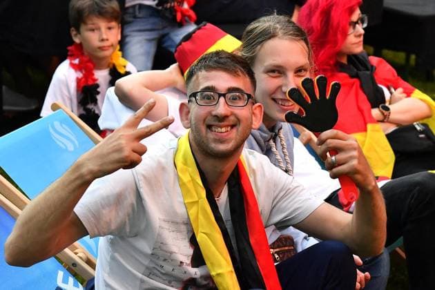 Public viewing of the European Championship soccer match between Germany and Denmark in Witten FOR EDITORIAL PURPOSES ONLY EDITORIAL USE ONLY p Thanks to the spirited German attacking soccer, the atmosphere in the audience is still undimmed Around three hundred soccer fans come to watch the soccer European Championship round of 16 match between Germany and Denmark on June 29, 2024 at the outdoor pool on Herdecker Straße in Witten After just twelve minutes, the broadcast was cut short due to a thunderstorm warning The audience followed the instructions of the security staff and left the grounds somewhat grumpily, but very disciplined Germany NRW Witten Copyright JürgenxTheobald Copyright: JürgenxTheobald doc7w32sstbg6p95uskovy ,EDITORIAL USE ONLY Copyright: JürgenxTheobald