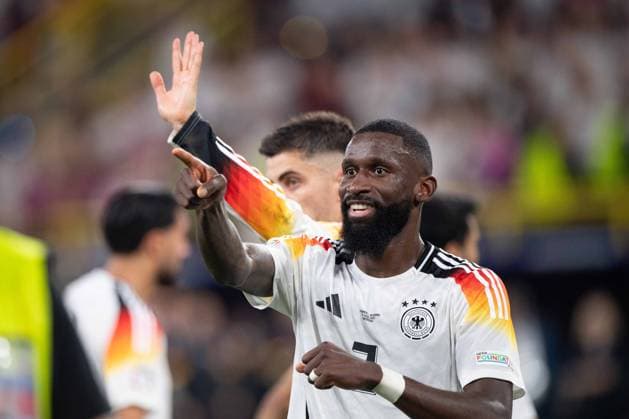 Final cheer Germany, Antonio RUEDIGER Rüdiger GER cheers, jubilation, joy, cheers, round of 16 Germany GER Denmark DEN 2 0 on 29 06 2024 BVB Stadion Dortmund, Football UEFA EURO 2024 GERMANY from 14 06 2024 14 07 2024 Â