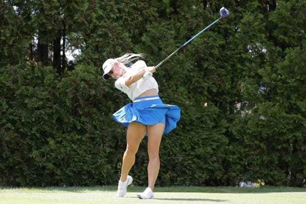 MIDLAND, MI - JUNE 29: LPGA, Golf Damen golfer Charley Hull plays her tee shot on the 6th hole during the third round of the LPGA Dow Championship on June 29, 2024, at Midland Country Club in Midland, Michigan. (Photo by Brian Spurlock Icon Sportswire) GOLF: JUN 29 LPGA Dow Championship EDITORIAL USE ONLY Icon2406293