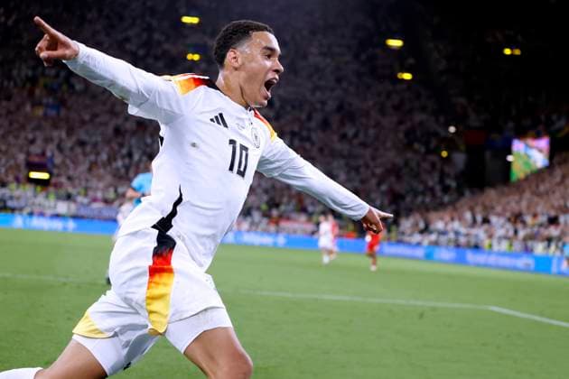 MUSIALA Jamal Team Germany cheers after his goal for the 2 0 final score UEFA Football EURO 2024 in Germany Round of 16 match Germany Denmark 2 0 on 29 06 2024 in Dortmund DFL REGULATIONS PROHIBIT ANY USE OF PHOTOGRAPHS as IMAGE SEQUENCES and or QUASI VIDEO Copyright: xLacixPerenyix