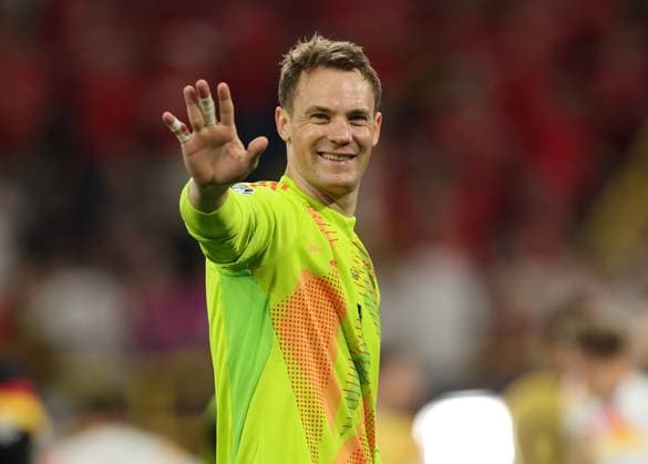 29 06 2024, European Football Championship, UEFA EURO 2024, Germany Denmark, Round of 16, BVB Stadium Dortmund, f l , Goalkeeper Manuel Neuer Germany is delighted to have reached the quarter-finals Copyright: HMBxMedia