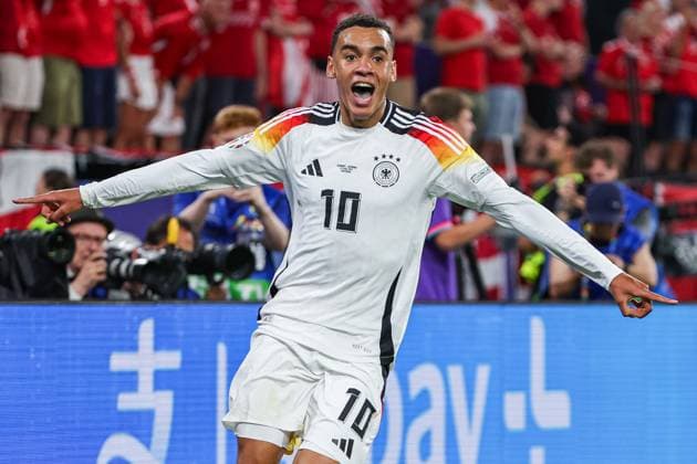 Euro 2024 Germany Denmark on 29 06 2024 in the BVB Stadium Dortmund in Dortmund Cheering, goal celebration, goal scorer, goal scorer Jamal Musiala Germany 10 cheers after his goal to 2 to 0 MH