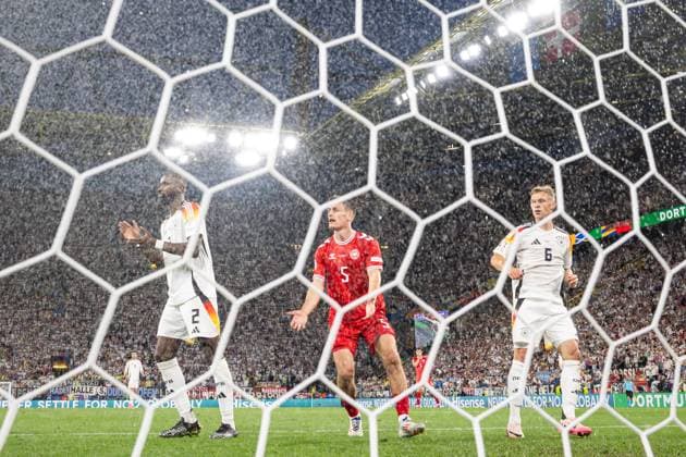 (240630) -- DORTMUND, June 30, 2024 -- Joakim Maehle (C) of Denmark reacts as he loses a chance to score during the UEFA EURO, EM, Europameisterschaft,Fussball 2024 Round of 16 match between Germany and Denmark in Dortmund, Germany, June 29, 2024. ) (SP)GERMANY-DORTMUND-FOOTBALL-EURO 2024-GERMANY VS DENMARK XiaoxYijiu 