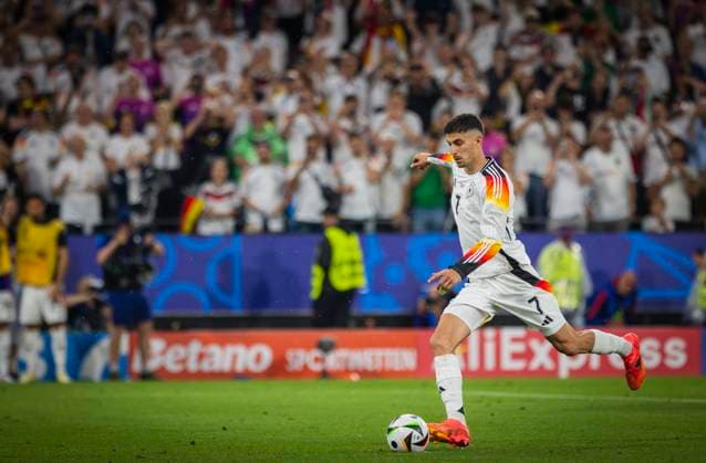Dortmund, Germany 29th Jun 2024 Goal for 1 0 by Kai Havertz DFB Germany Denmark Germany Denmark 29 06 2024