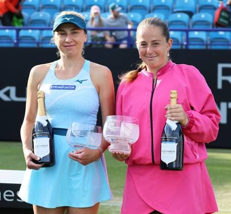 Tennis, WTA tournament in Eastbourne, doubles, winners Nadia Kichenok and Jelena Ostapenko