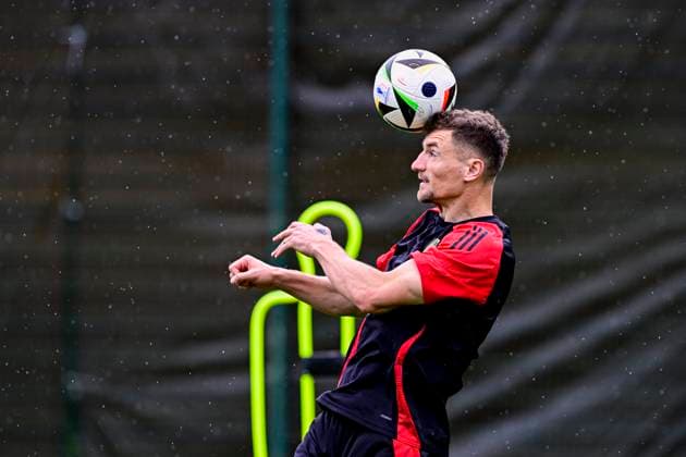 Belgium Media Activities - UEFA EURO, EM, Europameisterschaft,Fussball 2024 30 06 2024 FREIBERG AM NECKA, GERMANY - JUNE 30 : Meunier Thomas defender of Belgium during a training session of the Belgian Red Devils at the UEFA EURO 2024 European Football Championship tournament on June 30, 2024 in Freiberg am Necka, Germany, 30 06 2024 Freiberg am Necka Germany  Copyright: xPeterxDexVoechtx
